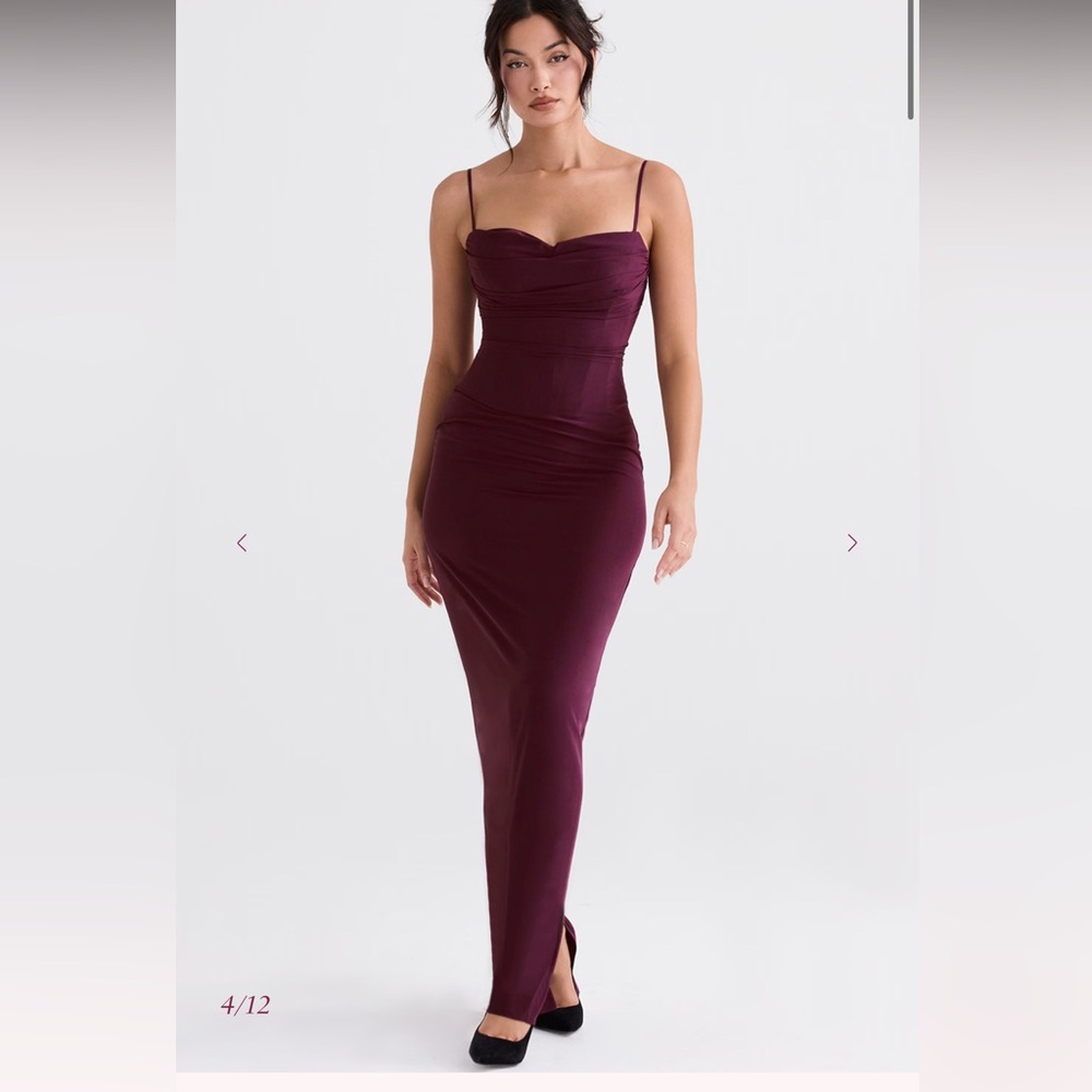 House of CB Lani Merlot Corset Maxi Dress Gown - Picture 14 of 16